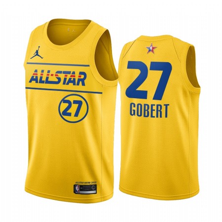 Maglia NBA Utah Jazz Rudy Gobert 27 2021 All-Star Jordan Brand Gold Swingman - Uomo